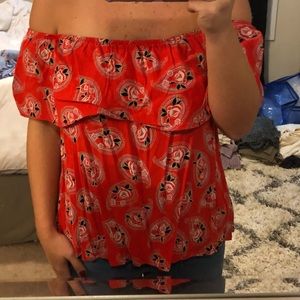 Red off the shoulder top